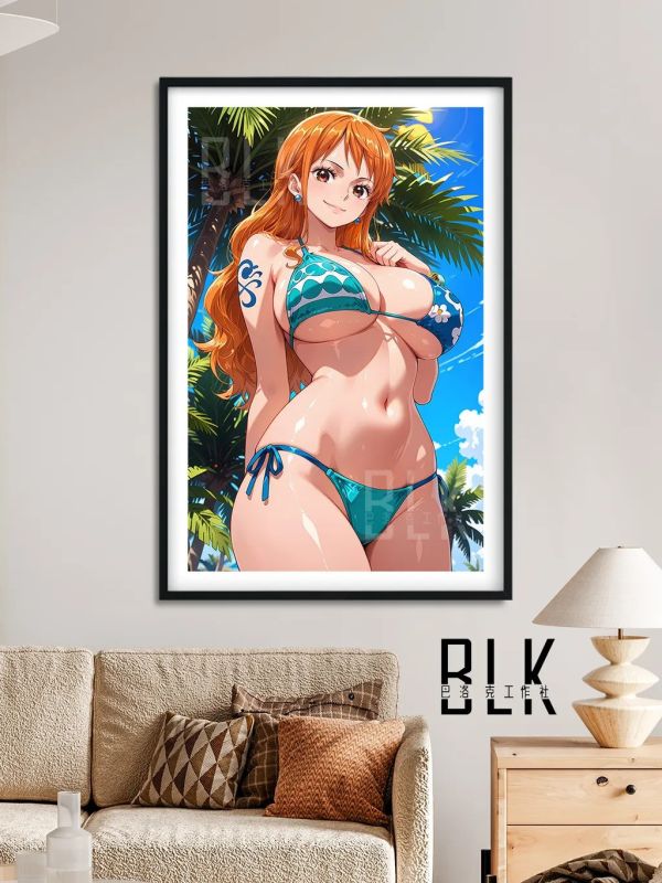 【海外代購】巴洛克 《 泳裝娜美》Nami小賊貓海賊王裝飾畫冰箱貼 