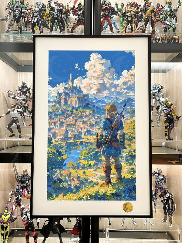 【海外代購】星空 《薩爾達城堡》Link薩爾達傳說林克曠野之息Zelda動畫裝飾畫 