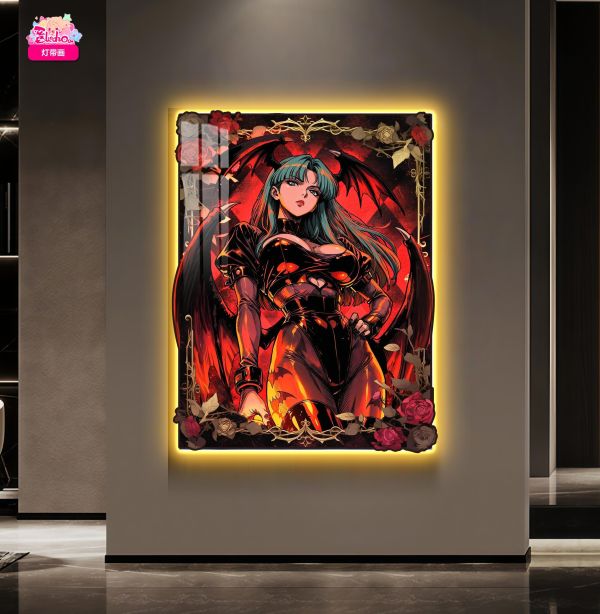 【海外代購】阿喵畫社 破敗薔薇 莫莉卡 超大常亮氛圍裝飾燈帶畫 