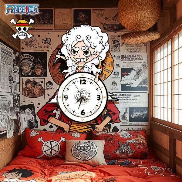 【海外代購】阿喵畫社 五檔魯夫二代-靜音鐘錶 海賊王新品發布鐘錶裝飾畫 