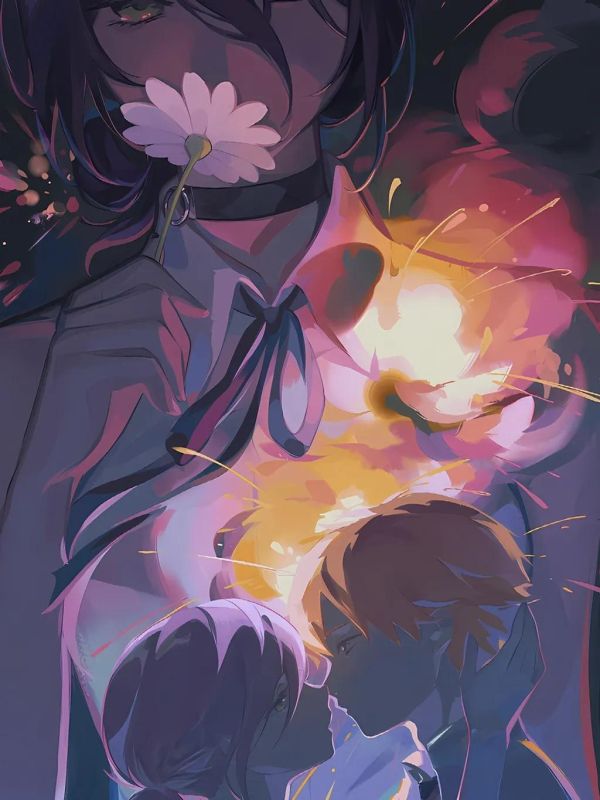 【海外代購】星空《電次與蕾塞》電鋸人裝飾畫 