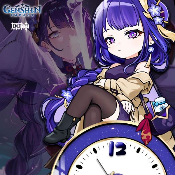 【海外代購】阿喵畫社 雷神 新品發布原神鐘錶裝飾畫 