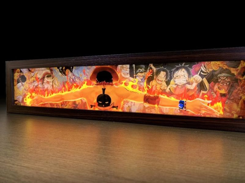 【海外代購】萌萌匠 海賊王火焰艾斯路飛三兄弟 小夜燈 導光畫 
