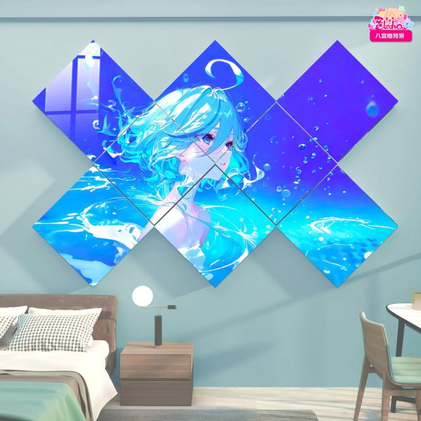 【海外代購】阿喵畫社 深海 芙寧娜八宮格 新品超清八宮格卡磚背景牆 