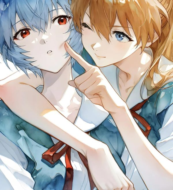 【海外代購】H2工作室 《校服綾波麗明日香》EVA新世紀福音戰士裝飾畫 