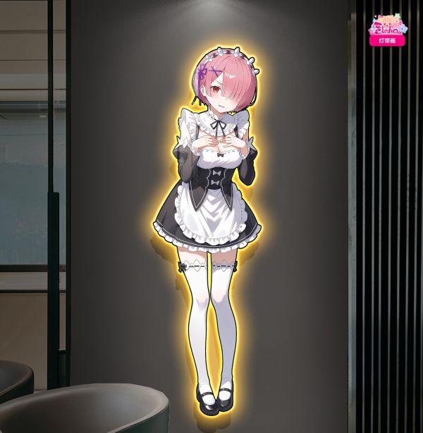 【海外代購】阿喵畫社 異世界拉姆 1比1臥室玄關超長燈帶畫 