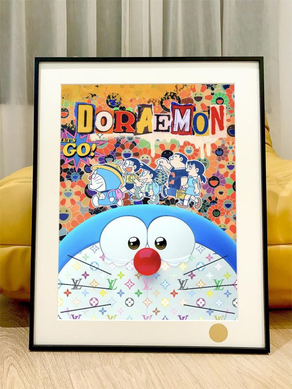 【海外代購】星空 昭舞 《太陽哆啦》哆啦A夢太陽花大雄叮噹貓小夫胖虎靜香潮流藝術版畫裝飾畫 