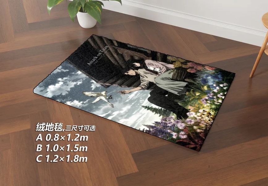 【海外代購】千鳥社 《終幕 花與鴿》進擊的巨人完結三笠艾倫劇場版裝飾畫 午睡毯 地毯 