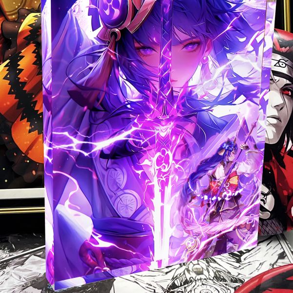 【海外代購】阿喵畫社 雷電將軍立體卡磚 1.9cm厚大號雙層透明收藏裝飾磚 