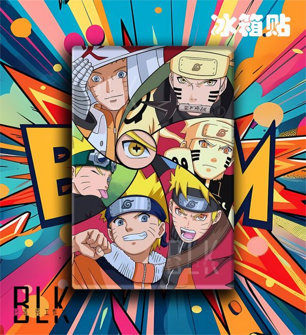 【海外代購】巴洛克 《鳴人成長》宇智波火影忍者漩渦鳴九尾人仙人模式Naruto動漫裝飾畫冰箱貼 