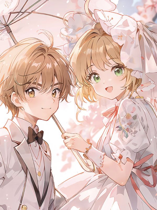 【海外代購】星空 《櫻狼婚禮》小狼百變小櫻魔法少女木之本櫻動漫裝飾畫 