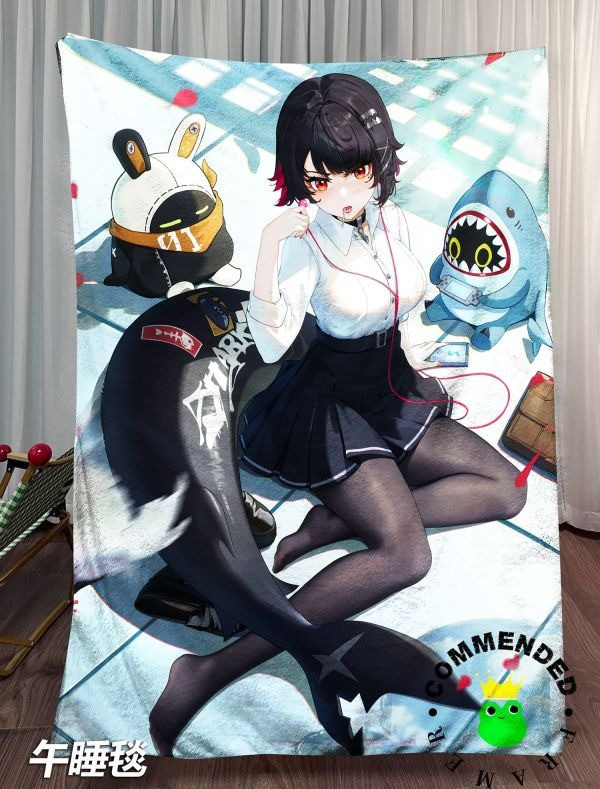 【海外代購】皇呱 《JK艾蓮·喬》絕區零鯊魚女僕JK裝飾畫 午睡毯 地毯 