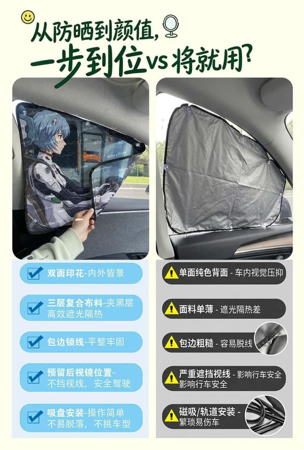 【海外代購】千鳥社 《側窗遮陽隱私窗簾-綾波麗》 