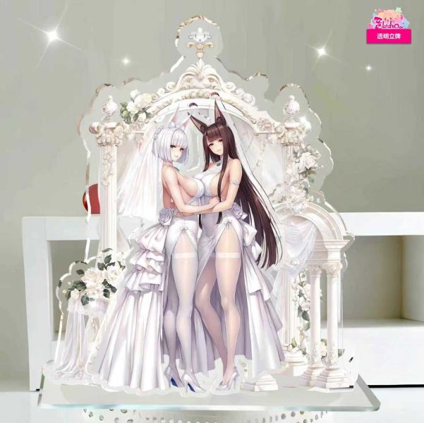 【海外代購】阿喵畫社 立牌第十五彈婚紗碧藍航線愛宕/高雄/加賀/赤城/武藏/信濃 25cm大型四層背景亞克力立牌 