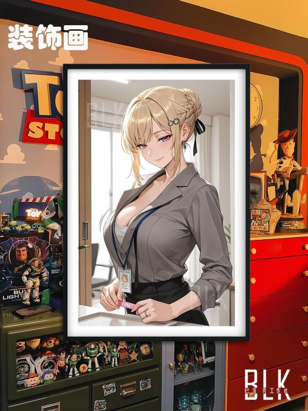 【海外代購】巴洛克 《辦公伊芙琳》儀玄簡杜鯊魚妹絕區零遊戲動漫裝飾畫冰箱貼 