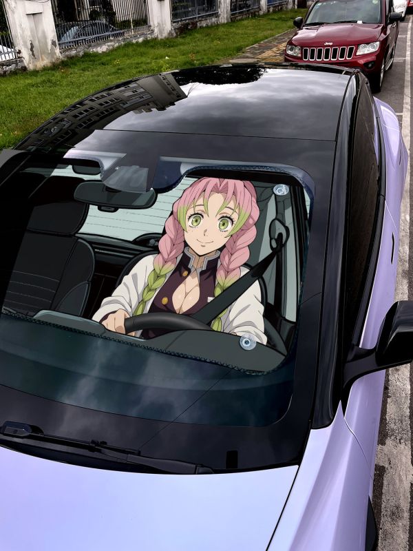 【海外代購】千鳥社 《汽車前擋遮陽－甘露寺蜜璃》夏季汽車遮陽防曬前擋開車二次元鬼滅之刃甘露寺蜜璃戀柱 
