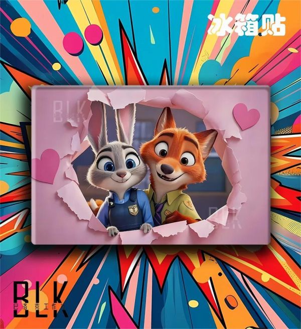 【海外代購】巴洛克 《粉色動物城》Zootopia2裝飾畫冰箱貼 