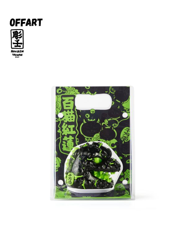 【預定】OFFART 阿壬 百貓紅蓮 Mini 迷你招財頭雕－墨翠曜夜 