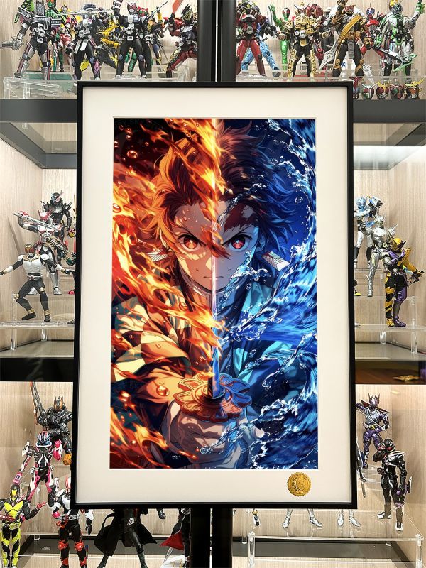 【海外代購】星空 《水與火炭治郎》鬼滅之刃無限城篇Tanjirou彌豆炎柱裝飾畫 