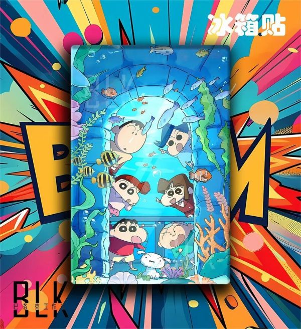 【海外代購】巴洛克 《水世界小新》春日部防衛隊蠟筆小新裝飾畫冰箱貼 