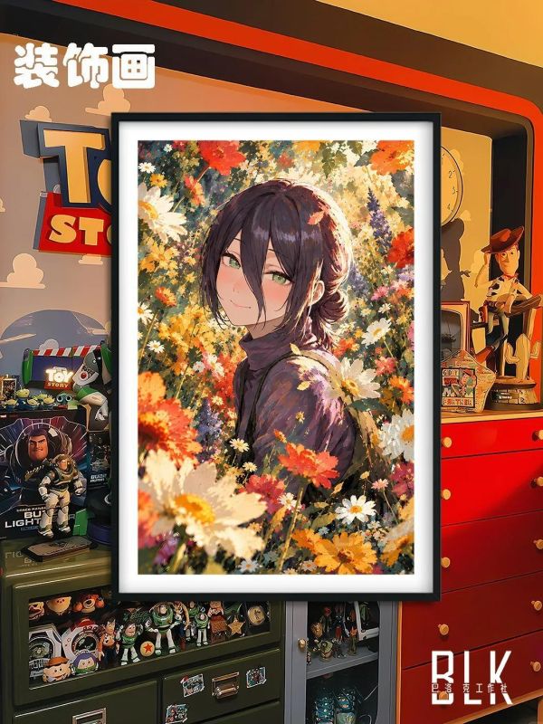 【海外代購】巴洛克《花朵蕾塞》電鋸人reze裝飾畫冰箱貼 