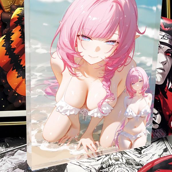 【海外代購】阿喵畫社 海風吹吹 愛莉希雅 1.9cm厚大號雙層透明收藏展示磚 