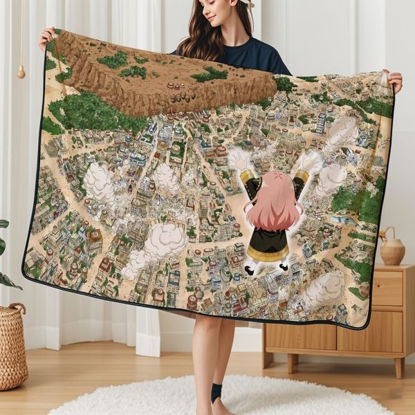 【海外代購】千鳥社 《木葉村的阿尼亞》間諜過家家火影忍者午睡毯地毯裝飾畫 午睡毯 地毯 