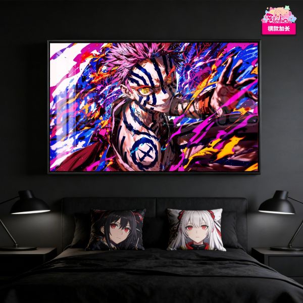 【海外代購】阿喵畫社 瘋魔繪卷 猗窩座 8k全景高清裝飾畫 床頭地墊 