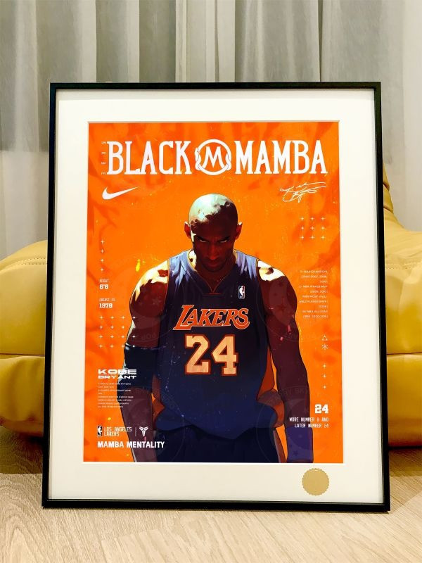 【海外代購】星空 《black mamba》黑曼巴科比Kobe布萊恩特洛杉磯湖人裝飾畫 