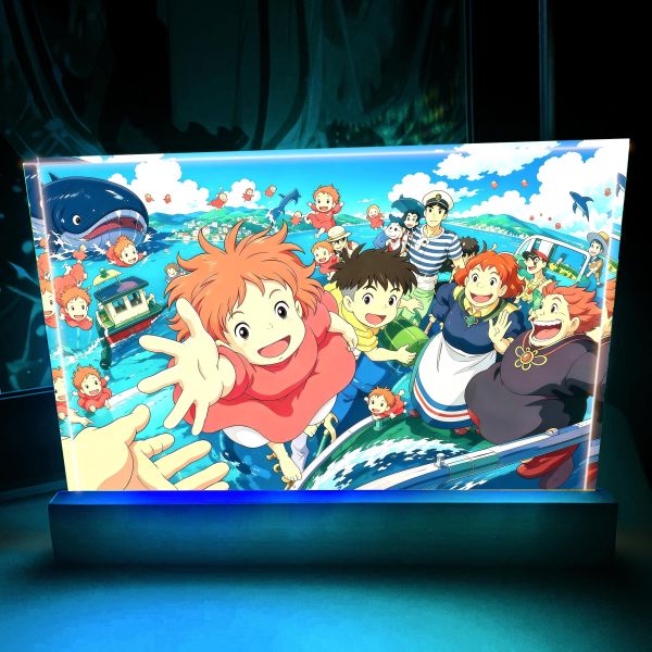 【海外代購】阿喵畫社 千尋哈爾波妞宮崎駿三部曲 23cm大特效發光手辦架展示磚塊 