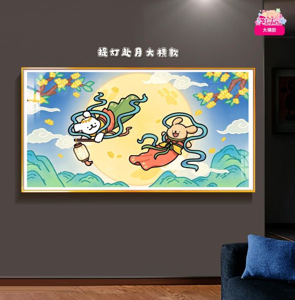 【海外代購】阿喵畫社 線條小狗節氣賜福 新品12K超清主題裝飾畫週邊 滑鼠墊 