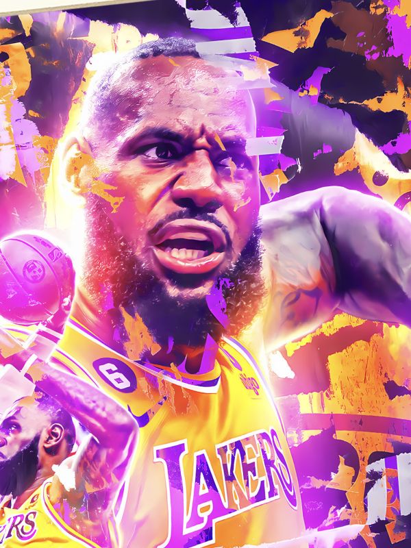 【海外代購】星空 《籃球皇帝詹姆斯》nba勒布朗詹姆斯LBJ洛杉磯湖人裝飾畫 