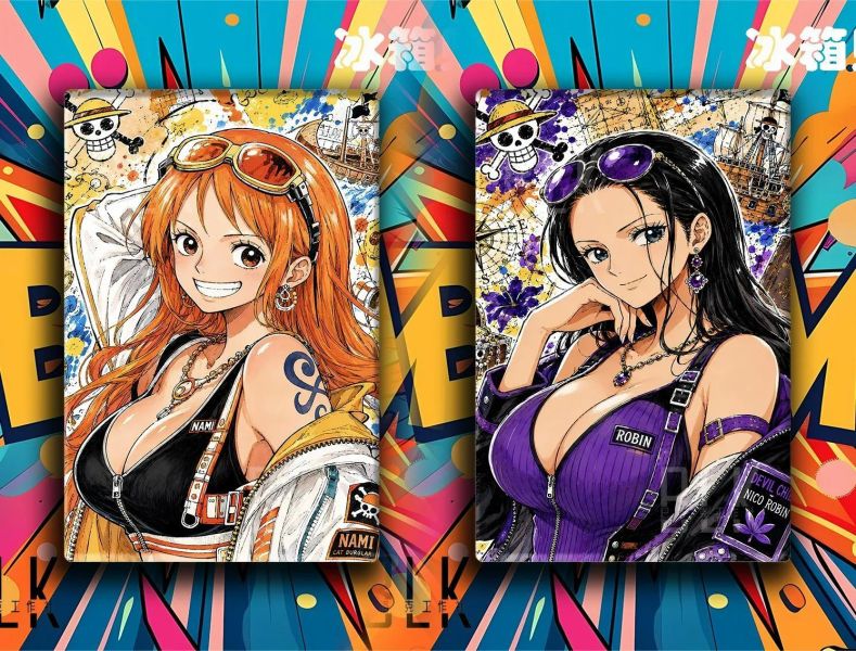 【海外代購】巴洛克 《塗鴉娜美/塗鴉羅賓》海賊王裝飾畫冰箱貼 