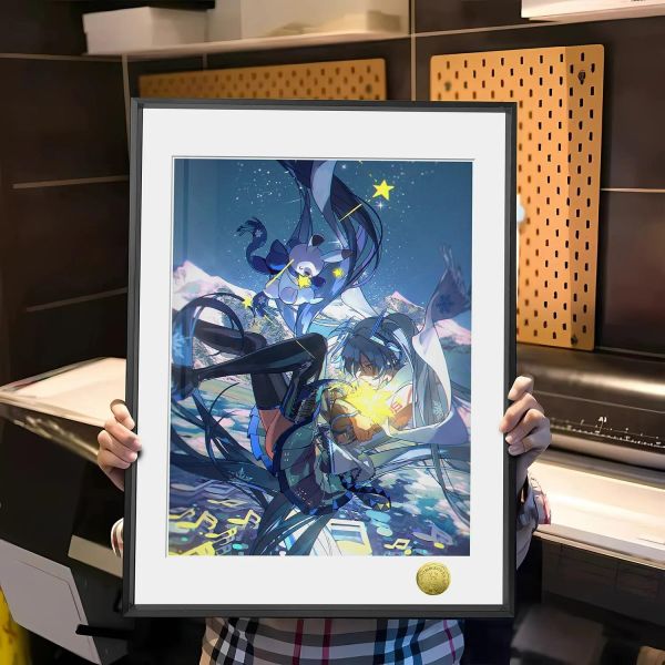 【海外代購】皇呱 《初音星空墜落》初音未來星空墜落裝飾畫 午睡毯 地毯 