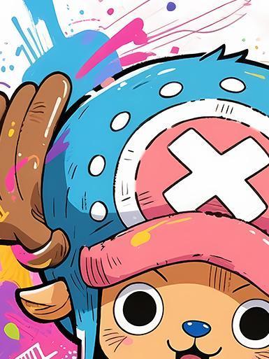 【海外代購】巴洛克《喬巴》路飛娜美羅賓索隆山治弗蘭奇艾斯海賊王onepiece裝飾畫冰箱貼 