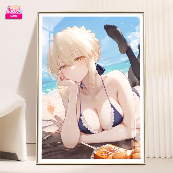 【海外代購】阿喵畫社《fate》沙灘 吾王saber 8k超大高清裝飾畫 