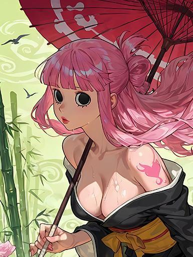 【海外代購】巴洛克 《和風佩羅娜》幽靈公主Perona海賊王onepiece動畫裝飾畫冰箱貼 