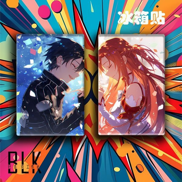 【海外代購】巴洛克 祈禱刀劍神域亞絲娜桐谷和人裝飾畫/冰箱貼 