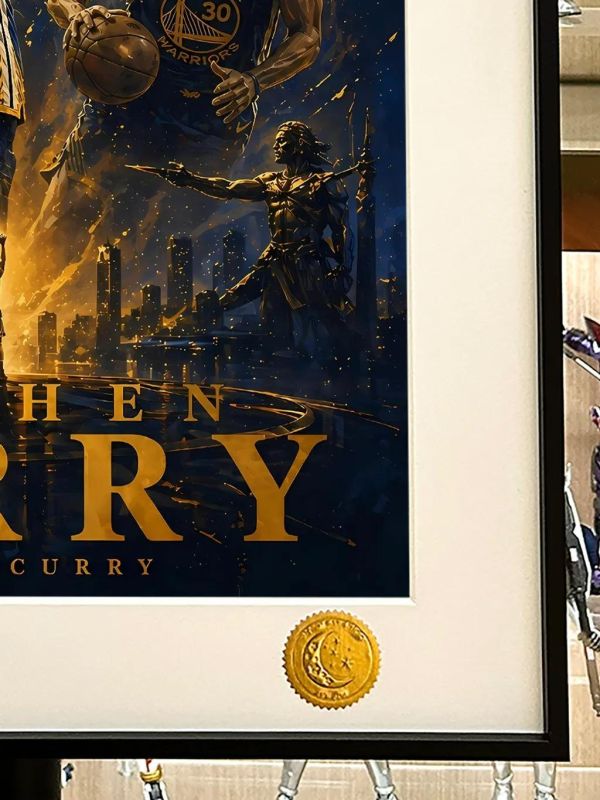 【海外代購】星空《王朝-庫裏》curry萌神三分王nba金州勇士裝飾畫 