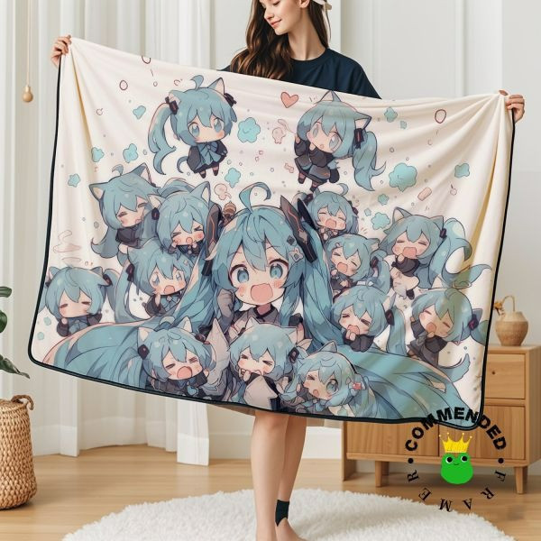 【海外代購】皇呱 《Q萌初音未來》初音Miku裝飾畫 午睡毯 地毯 