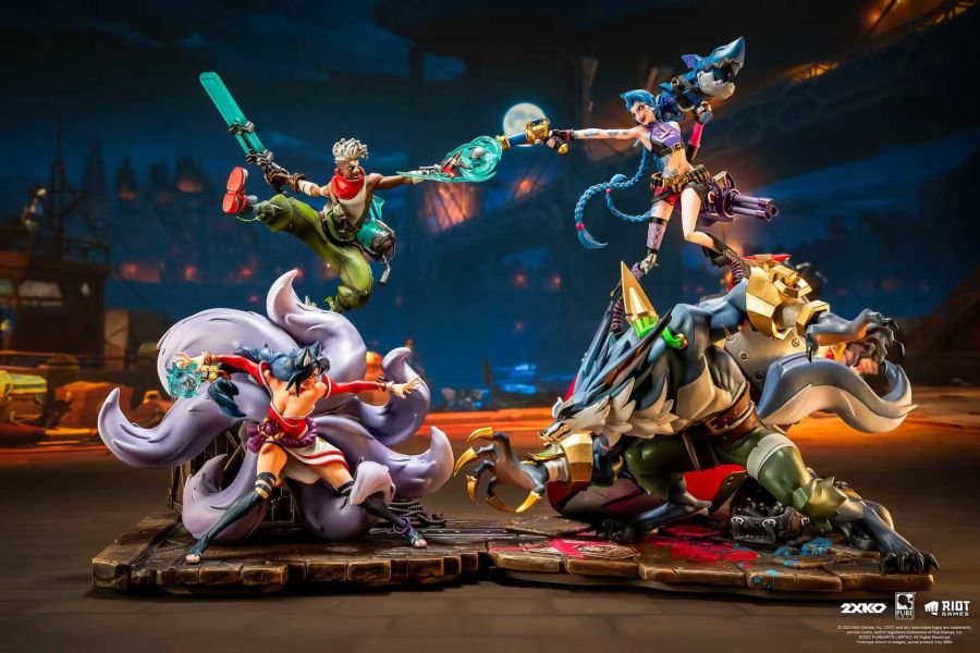 【預定】2XKO 金克絲 & 沃里克 VS 阿狸 & 艾克 1/10 雕像 Jinx & Warwick VS Ahri & Ekko 1/10 Scale Statue bundle 