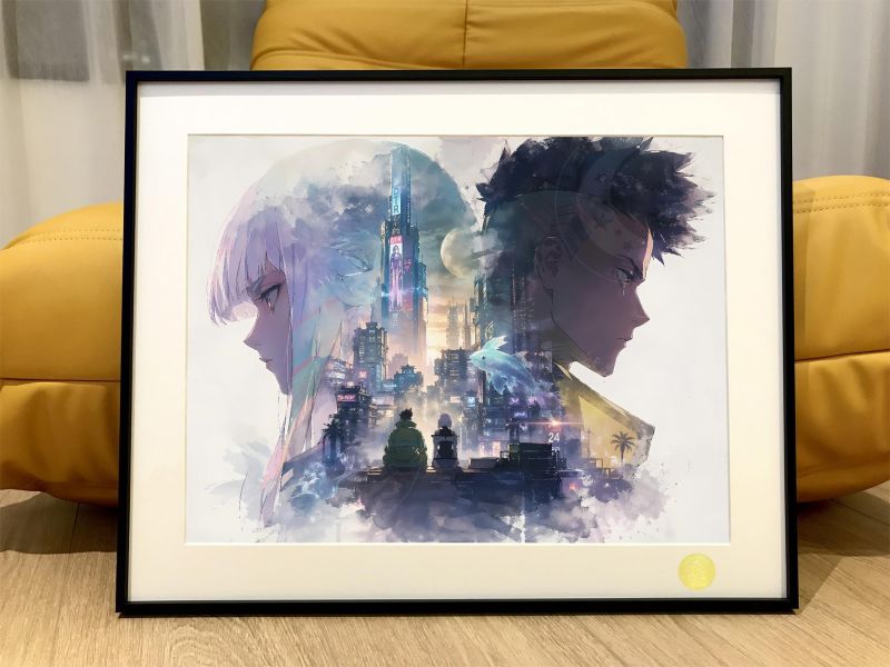 【海外代購】星空《露西剪影》Lucy賽博龐克邊緣行者Cyber​​punk馬丁內斯動畫裝飾畫 