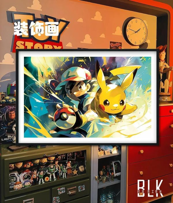 【海外代購】巴洛克 《智皮》寵物小精靈皮卡丘小智裝飾畫冰箱貼 