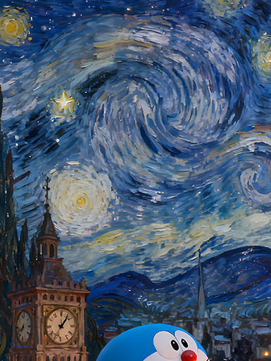 【海外代購】巴洛克 《星空哆啦A夢》Doraemon機器貓小叮噹大雄動畫裝飾畫