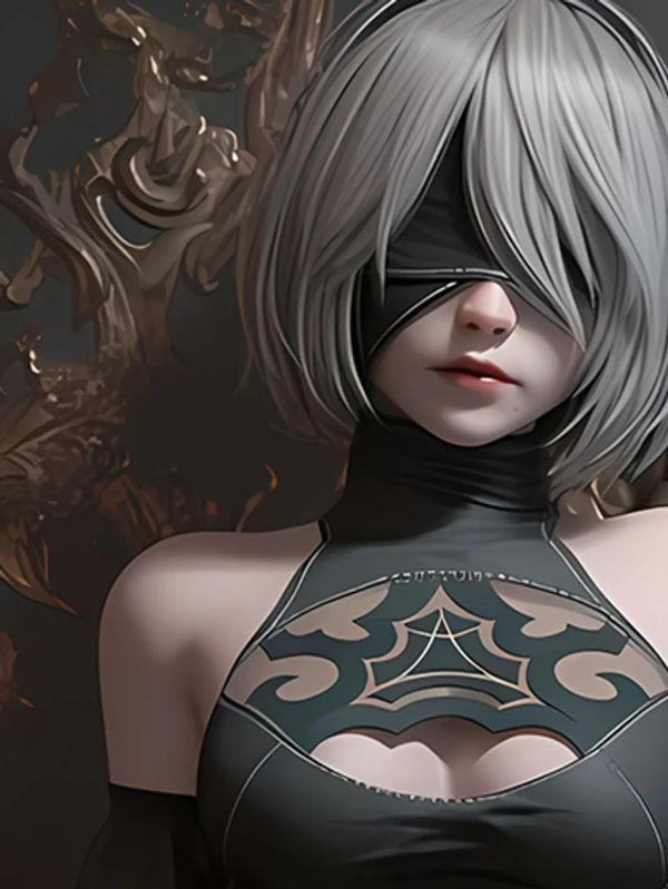 【海外代購】巴洛克 《黑衣2B》尤尼哈尼爾機械紀元夜刃裝飾畫冰箱貼 