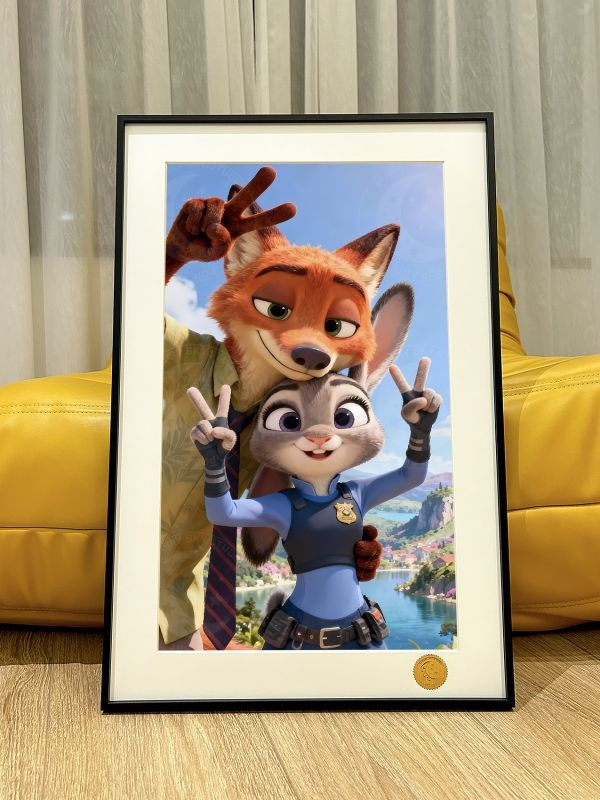 【海外代購】星空《動物城自拍A/B版》瘋狂動物城2Zootopia朱迪尼克裝飾畫 