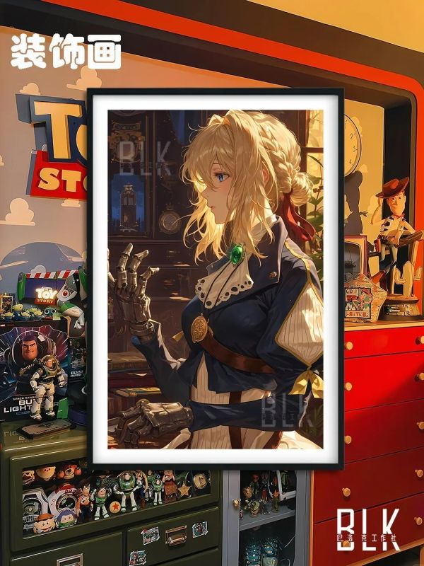 【海外代購】巴洛克 《側顏薇爾莉特》紫羅蘭永恆花園裝飾畫冰箱貼 