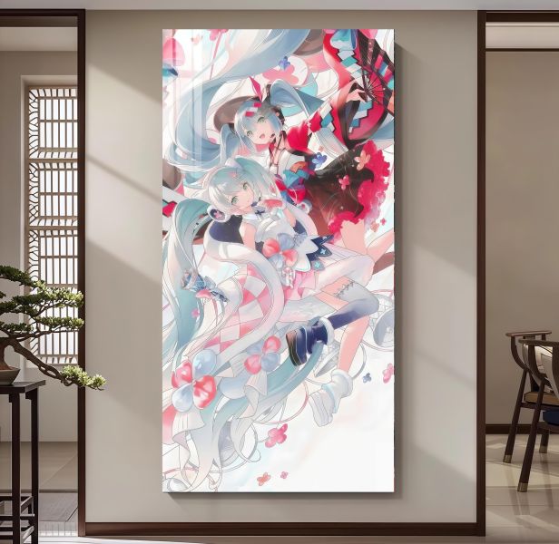 【海外代購】阿喵畫社 花海 雙生初音 超長發光燈帶裝飾畫 地墊 