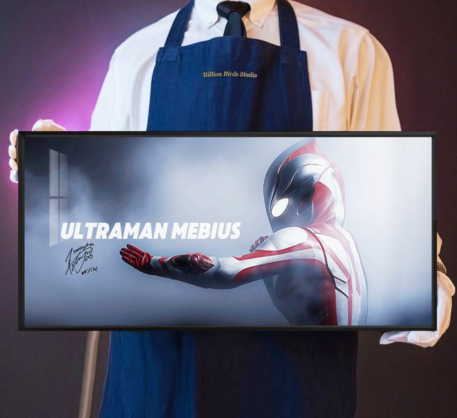 【海外代購】千鳥社 《夢比優斯》 夢比優斯奧特曼Ultraman Mebius聲優演員簽名滑鼠墊裝飾畫 