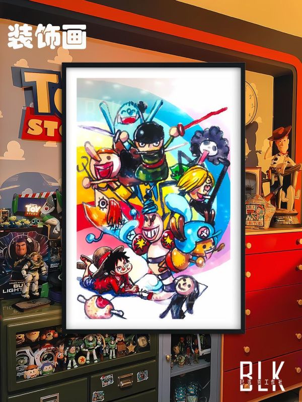 【海外代購】巴洛克《畫師魯夫》魯夫娜美羅賓索隆山治喬巴海賊王onepiece裝飾冰箱貼 